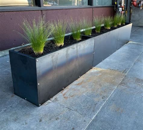 round metal planter boxes|rectangular metal planter box.